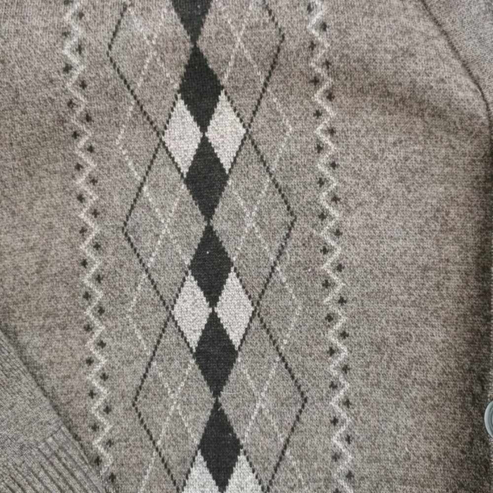 Vintage Platinum mode brown argyle oldschool grandpa cardigan old money Size L - Picture 3 of 6